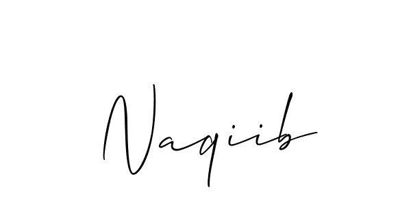 Use a signature maker to create a handwritten signature online. With this signature software, you can design (Allison_Script) your own signature for name Naqiib. Naqiib signature style 2 images and pictures png