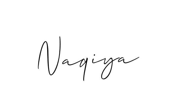 Create a beautiful signature design for name Naqiya. With this signature (Allison_Script) fonts, you can make a handwritten signature for free. Naqiya signature style 2 images and pictures png