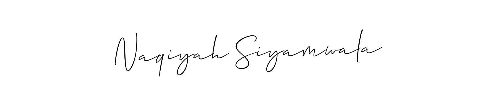 Design your own signature with our free online signature maker. With this signature software, you can create a handwritten (Allison_Script) signature for name Naqiyah Siyamwala. Naqiyah Siyamwala signature style 2 images and pictures png