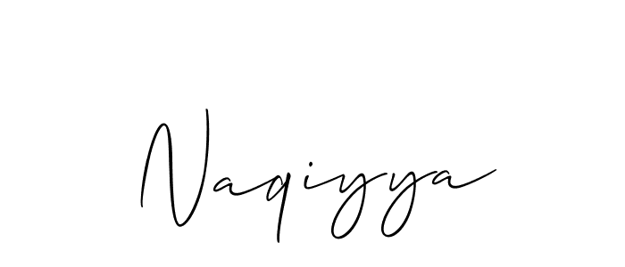 Use a signature maker to create a handwritten signature online. With this signature software, you can design (Allison_Script) your own signature for name Naqiyya. Naqiyya signature style 2 images and pictures png