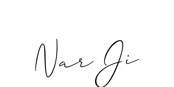 Make a beautiful signature design for name Nar Ji. With this signature (Allison_Script) style, you can create a handwritten signature for free. Nar Ji signature style 2 images and pictures png