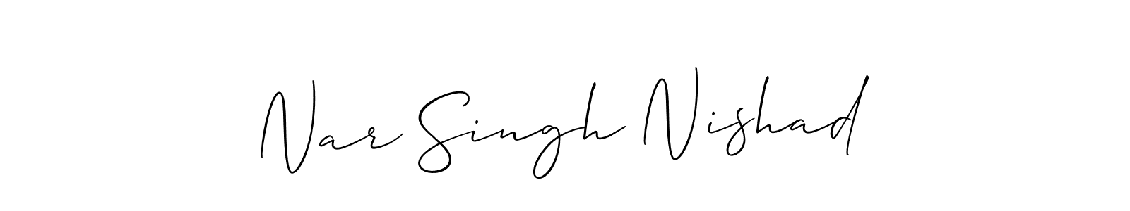 Use a signature maker to create a handwritten signature online. With this signature software, you can design (Allison_Script) your own signature for name Nar Singh Nishad. Nar Singh Nishad signature style 2 images and pictures png