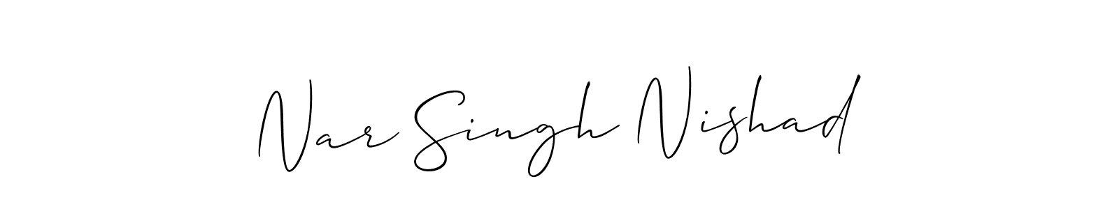 if you are searching for the best signature style for your name Nar Singh Nishad. so please give up your signature search. here we have designed multiple signature styles  using Allison_Script. Nar Singh Nishad signature style 2 images and pictures png