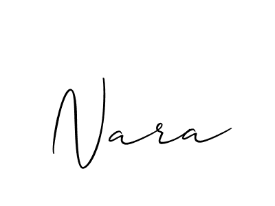 Make a beautiful signature design for name Nara. With this signature (Allison_Script) style, you can create a handwritten signature for free. Nara signature style 2 images and pictures png