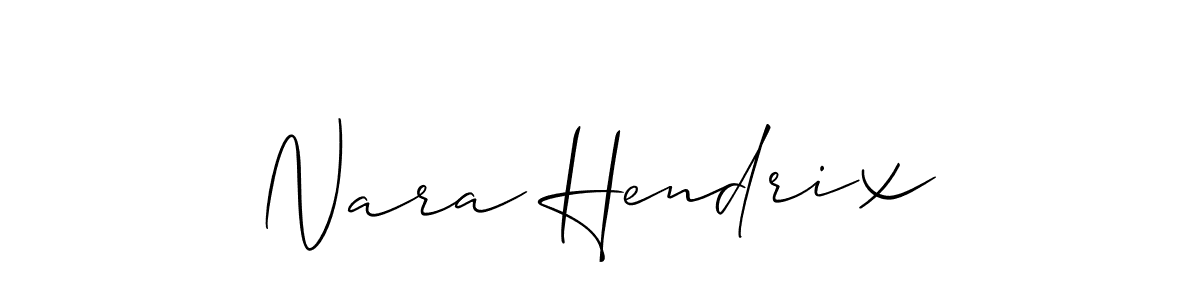 Nara Hendrix stylish signature style. Best Handwritten Sign (Allison_Script) for my name. Handwritten Signature Collection Ideas for my name Nara Hendrix. Nara Hendrix signature style 2 images and pictures png