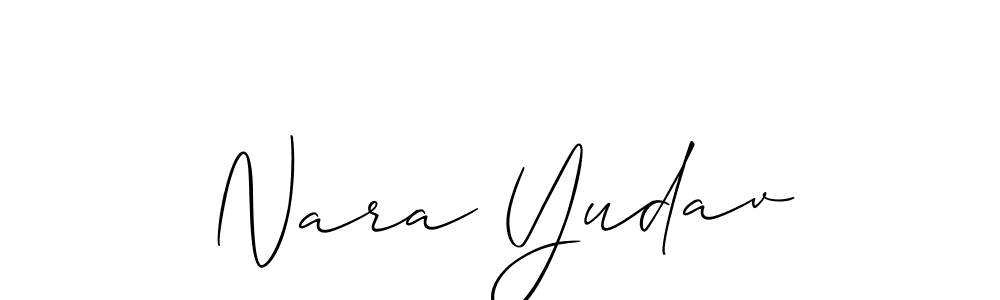 Make a beautiful signature design for name Nara Yudav. With this signature (Allison_Script) style, you can create a handwritten signature for free. Nara Yudav signature style 2 images and pictures png