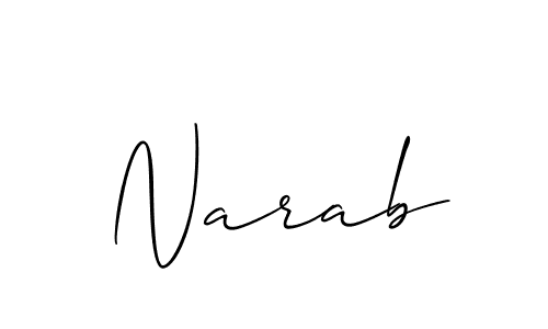 How to Draw Narab signature style? Allison_Script is a latest design signature styles for name Narab. Narab signature style 2 images and pictures png
