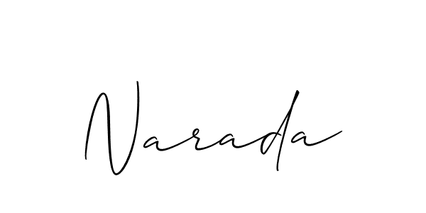 Design your own signature with our free online signature maker. With this signature software, you can create a handwritten (Allison_Script) signature for name Narada. Narada signature style 2 images and pictures png