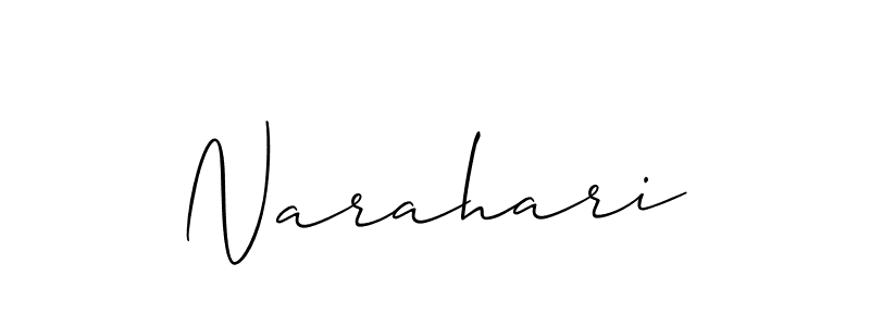 Use a signature maker to create a handwritten signature online. With this signature software, you can design (Allison_Script) your own signature for name Narahari. Narahari signature style 2 images and pictures png