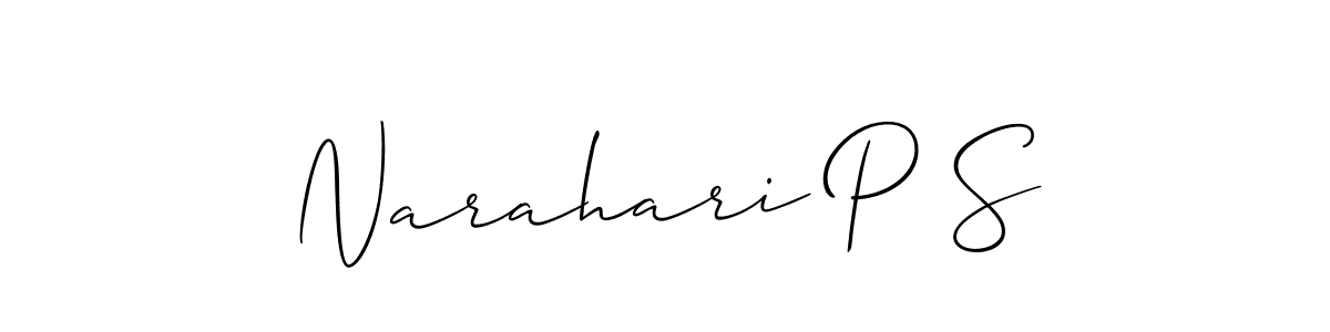 How to Draw Narahari P S signature style? Allison_Script is a latest design signature styles for name Narahari P S. Narahari P S signature style 2 images and pictures png