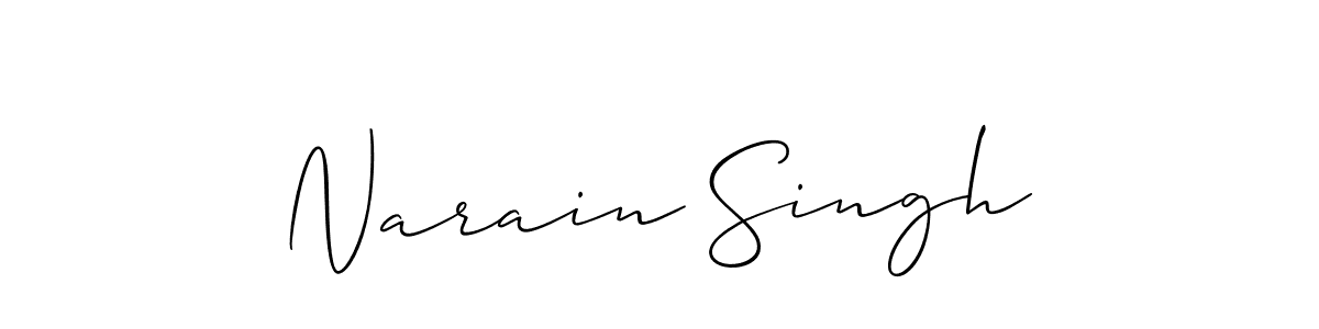 The best way (Allison_Script) to make a short signature is to pick only two or three words in your name. The name Narain Singh include a total of six letters. For converting this name. Narain Singh signature style 2 images and pictures png
