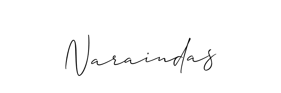 Use a signature maker to create a handwritten signature online. With this signature software, you can design (Allison_Script) your own signature for name Naraindas. Naraindas signature style 2 images and pictures png