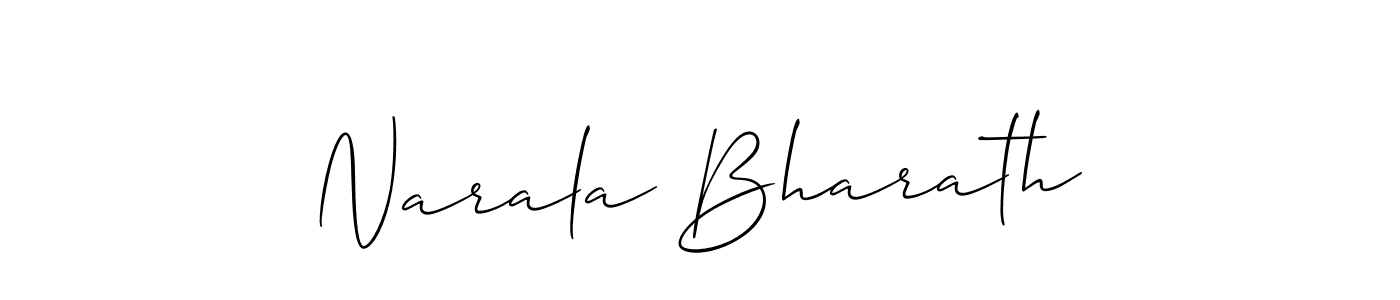 Narala Bharath stylish signature style. Best Handwritten Sign (Allison_Script) for my name. Handwritten Signature Collection Ideas for my name Narala Bharath. Narala Bharath signature style 2 images and pictures png