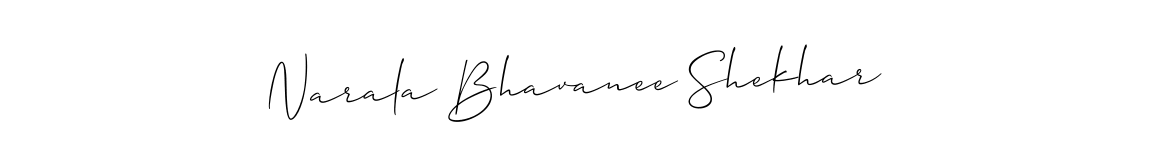 How to Draw Narala Bhavanee Shekhar signature style? Allison_Script is a latest design signature styles for name Narala Bhavanee Shekhar. Narala Bhavanee Shekhar signature style 2 images and pictures png