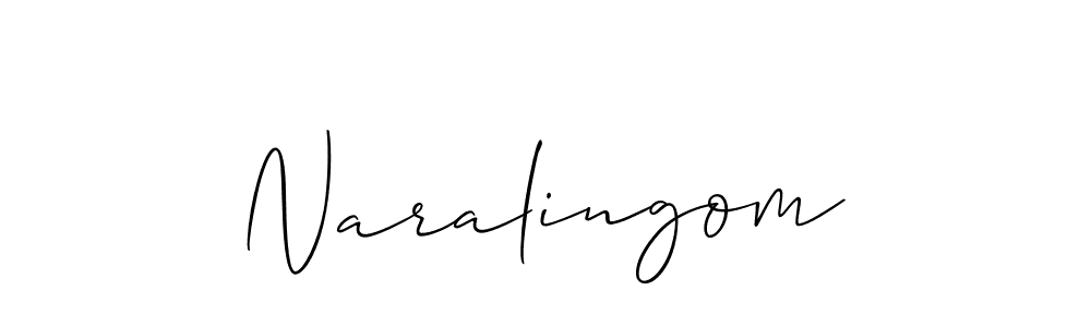Design your own signature with our free online signature maker. With this signature software, you can create a handwritten (Allison_Script) signature for name Naralingom. Naralingom signature style 2 images and pictures png