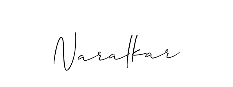 How to make Naralkar signature? Allison_Script is a professional autograph style. Create handwritten signature for Naralkar name. Naralkar signature style 2 images and pictures png