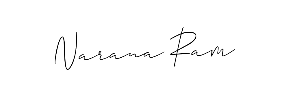 Create a beautiful signature design for name Narana Ram. With this signature (Allison_Script) fonts, you can make a handwritten signature for free. Narana Ram signature style 2 images and pictures png