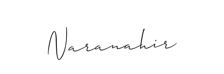 Create a beautiful signature design for name Naranahir. With this signature (Allison_Script) fonts, you can make a handwritten signature for free. Naranahir signature style 2 images and pictures png