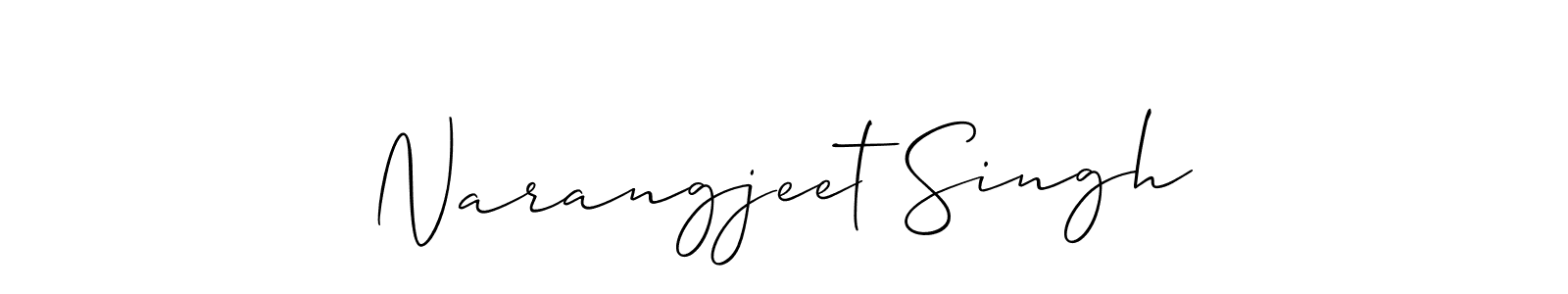 How to make Narangjeet Singh name signature. Use Allison_Script style for creating short signs online. This is the latest handwritten sign. Narangjeet Singh signature style 2 images and pictures png
