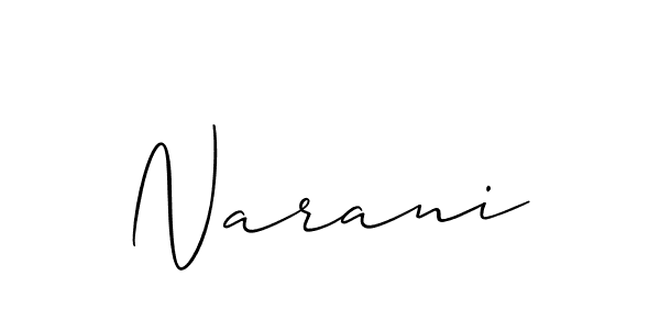 Design your own signature with our free online signature maker. With this signature software, you can create a handwritten (Allison_Script) signature for name Narani. Narani signature style 2 images and pictures png