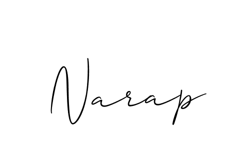 Make a short Narap signature style. Manage your documents anywhere anytime using Allison_Script. Create and add eSignatures, submit forms, share and send files easily. Narap signature style 2 images and pictures png