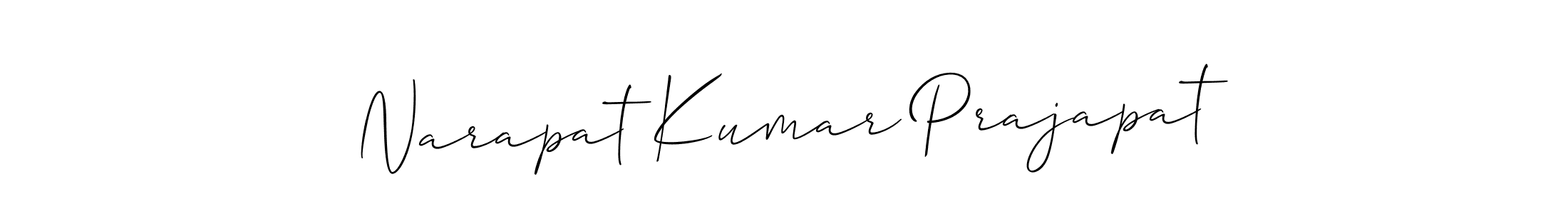 Use a signature maker to create a handwritten signature online. With this signature software, you can design (Allison_Script) your own signature for name Narapat Kumar Prajapat. Narapat Kumar Prajapat signature style 2 images and pictures png