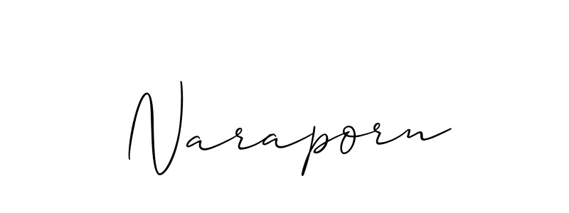 Also we have Naraporn name is the best signature style. Create professional handwritten signature collection using Allison_Script autograph style. Naraporn signature style 2 images and pictures png