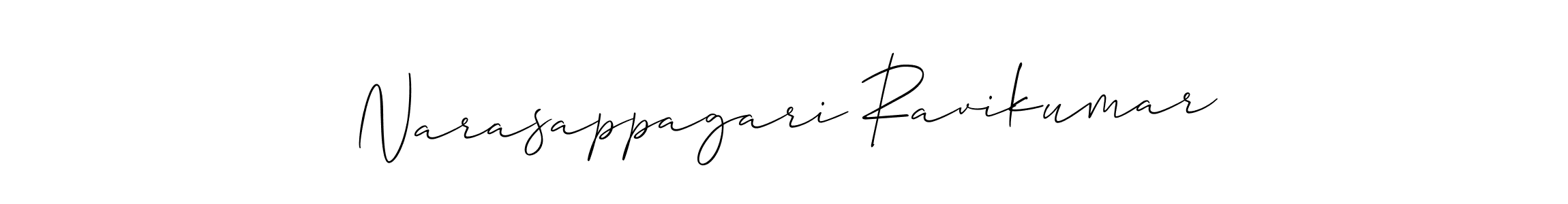 Make a beautiful signature design for name Narasappagari Ravikumar. With this signature (Allison_Script) style, you can create a handwritten signature for free. Narasappagari Ravikumar signature style 2 images and pictures png