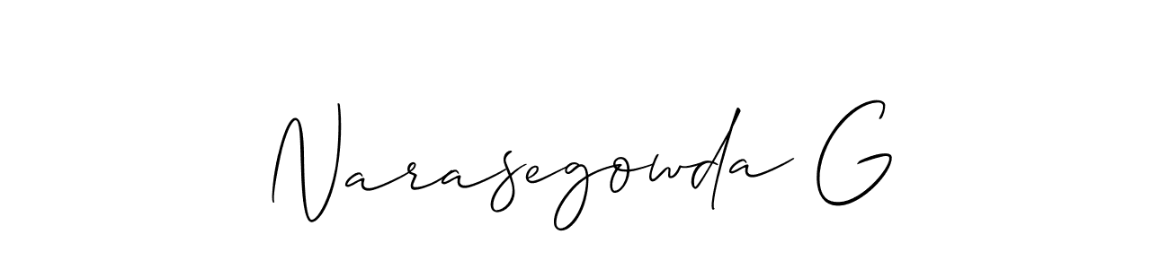 Make a short Narasegowda G signature style. Manage your documents anywhere anytime using Allison_Script. Create and add eSignatures, submit forms, share and send files easily. Narasegowda G signature style 2 images and pictures png