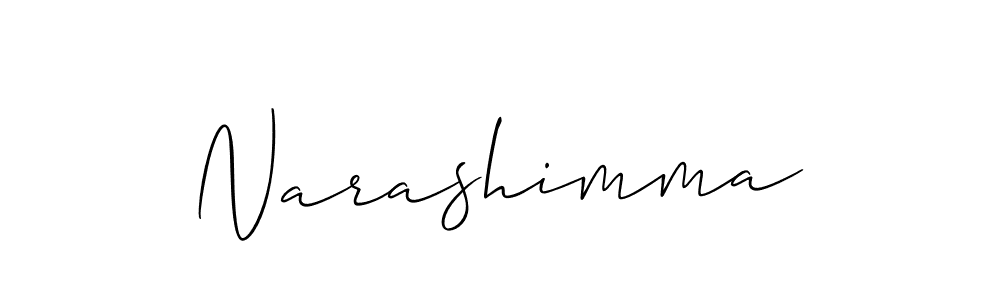 How to make Narashimma signature? Allison_Script is a professional autograph style. Create handwritten signature for Narashimma name. Narashimma signature style 2 images and pictures png