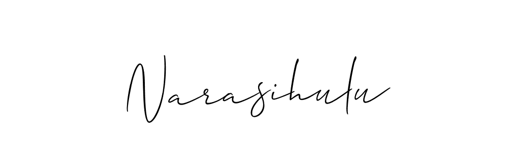 Make a beautiful signature design for name Narasihulu. With this signature (Allison_Script) style, you can create a handwritten signature for free. Narasihulu signature style 2 images and pictures png