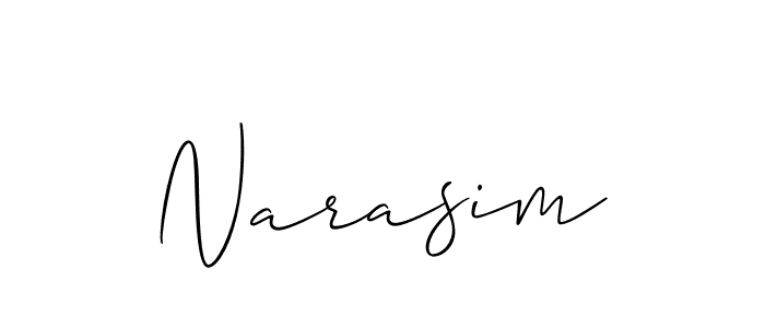 Design your own signature with our free online signature maker. With this signature software, you can create a handwritten (Allison_Script) signature for name Narasim. Narasim signature style 2 images and pictures png
