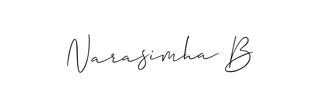 It looks lik you need a new signature style for name Narasimha B. Design unique handwritten (Allison_Script) signature with our free signature maker in just a few clicks. Narasimha B signature style 2 images and pictures png