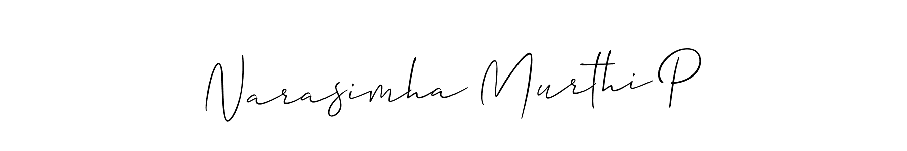 You should practise on your own different ways (Allison_Script) to write your name (Narasimha Murthi P) in signature. don't let someone else do it for you. Narasimha Murthi P signature style 2 images and pictures png