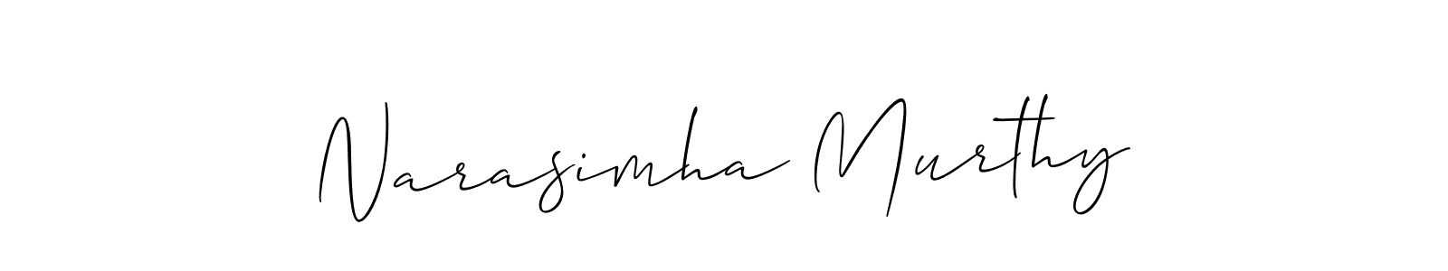 Create a beautiful signature design for name Narasimha Murthy. With this signature (Allison_Script) fonts, you can make a handwritten signature for free. Narasimha Murthy signature style 2 images and pictures png