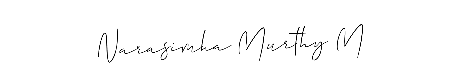 Design your own signature with our free online signature maker. With this signature software, you can create a handwritten (Allison_Script) signature for name Narasimha Murthy M. Narasimha Murthy M signature style 2 images and pictures png