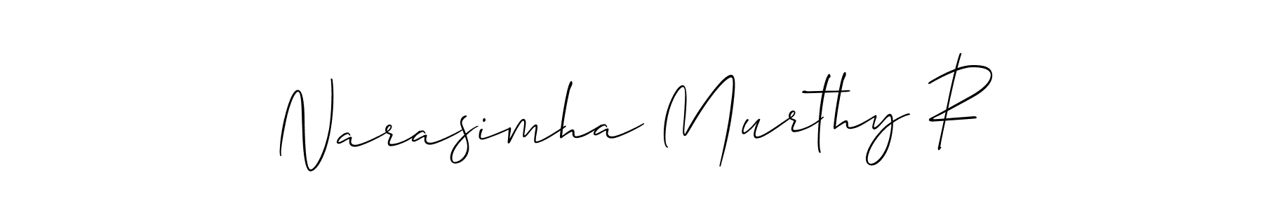 Make a beautiful signature design for name Narasimha Murthy R. With this signature (Allison_Script) style, you can create a handwritten signature for free. Narasimha Murthy R signature style 2 images and pictures png