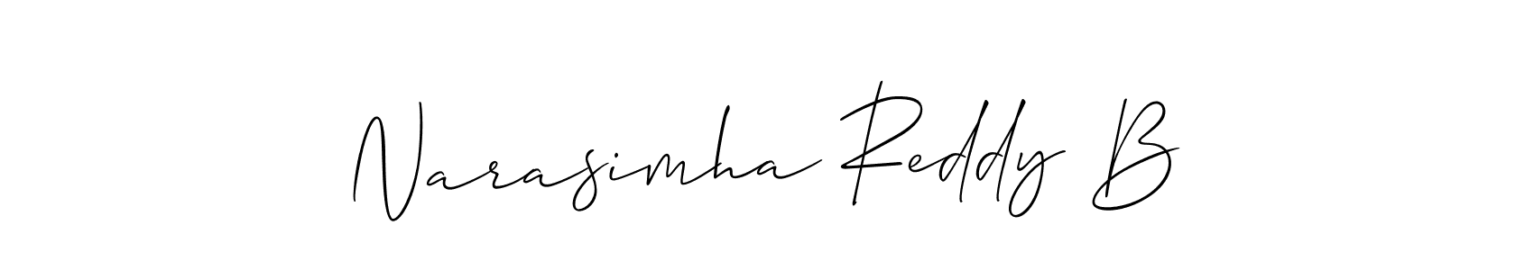 Similarly Allison_Script is the best handwritten signature design. Signature creator online .You can use it as an online autograph creator for name Narasimha Reddy B. Narasimha Reddy B signature style 2 images and pictures png