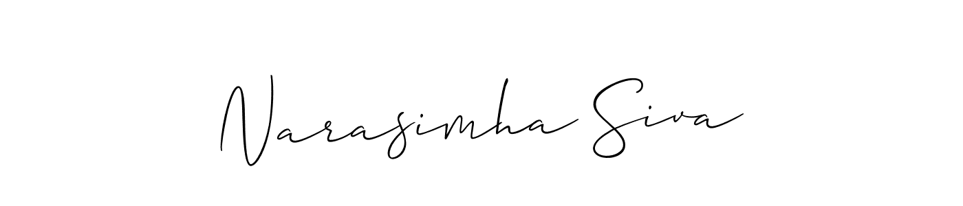 Allison_Script is a professional signature style that is perfect for those who want to add a touch of class to their signature. It is also a great choice for those who want to make their signature more unique. Get Narasimha Siva name to fancy signature for free. Narasimha Siva signature style 2 images and pictures png