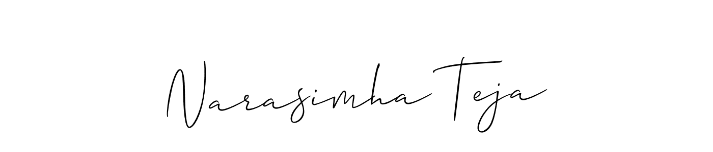 Design your own signature with our free online signature maker. With this signature software, you can create a handwritten (Allison_Script) signature for name Narasimha Teja. Narasimha Teja signature style 2 images and pictures png