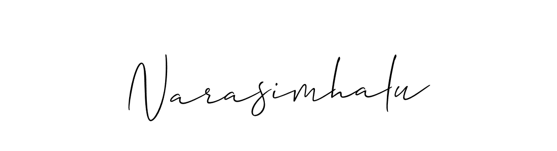 How to make Narasimhalu signature? Allison_Script is a professional autograph style. Create handwritten signature for Narasimhalu name. Narasimhalu signature style 2 images and pictures png