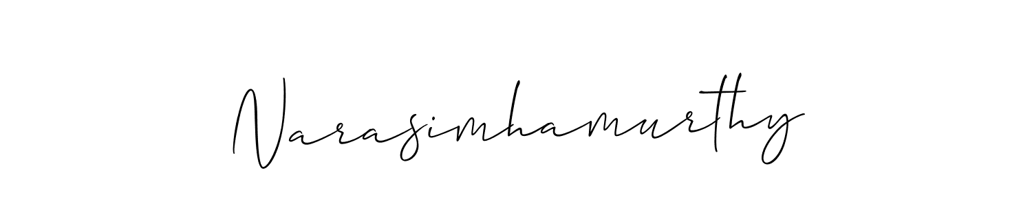You should practise on your own different ways (Allison_Script) to write your name (Narasimhamurthy) in signature. don't let someone else do it for you. Narasimhamurthy signature style 2 images and pictures png