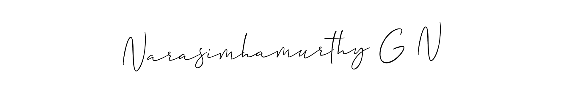 Make a short Narasimhamurthy G N signature style. Manage your documents anywhere anytime using Allison_Script. Create and add eSignatures, submit forms, share and send files easily. Narasimhamurthy G N signature style 2 images and pictures png