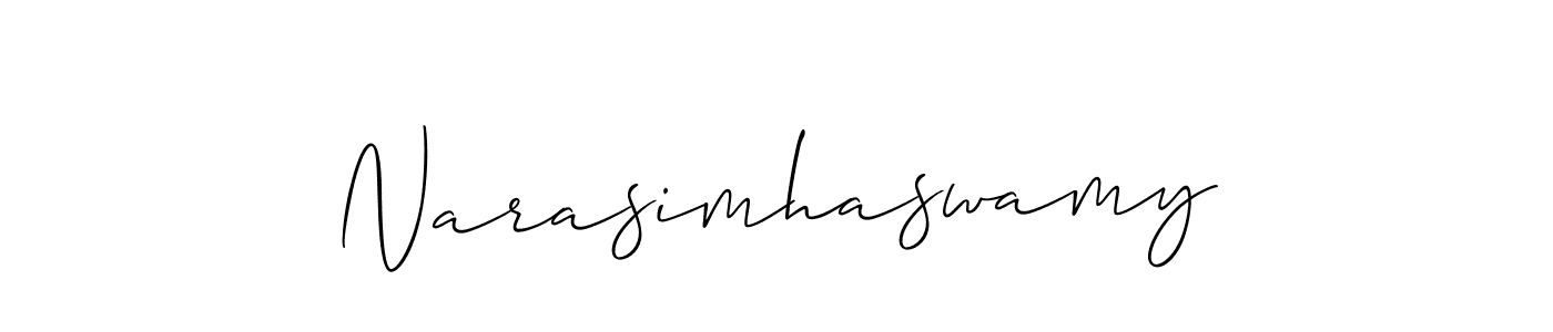 Use a signature maker to create a handwritten signature online. With this signature software, you can design (Allison_Script) your own signature for name Narasimhaswamy. Narasimhaswamy signature style 2 images and pictures png