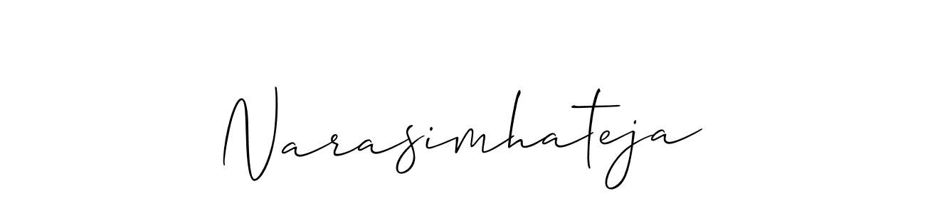 Design your own signature with our free online signature maker. With this signature software, you can create a handwritten (Allison_Script) signature for name Narasimhateja. Narasimhateja signature style 2 images and pictures png