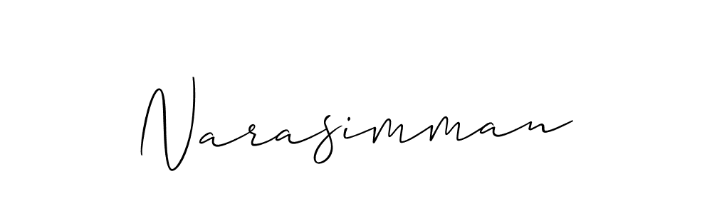 Create a beautiful signature design for name Narasimman. With this signature (Allison_Script) fonts, you can make a handwritten signature for free. Narasimman signature style 2 images and pictures png