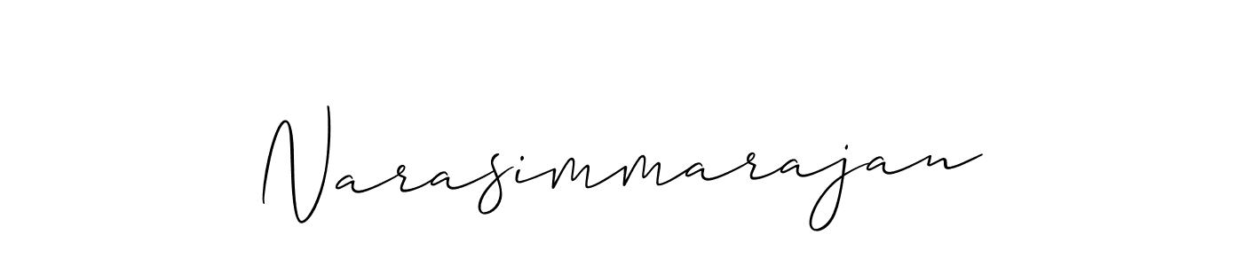 Create a beautiful signature design for name Narasimmarajan. With this signature (Allison_Script) fonts, you can make a handwritten signature for free. Narasimmarajan signature style 2 images and pictures png