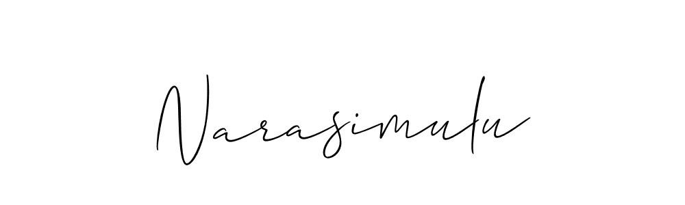 Allison_Script is a professional signature style that is perfect for those who want to add a touch of class to their signature. It is also a great choice for those who want to make their signature more unique. Get Narasimulu name to fancy signature for free. Narasimulu signature style 2 images and pictures png