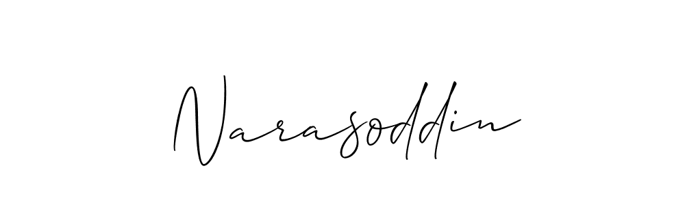 You should practise on your own different ways (Allison_Script) to write your name (Narasoddin) in signature. don't let someone else do it for you. Narasoddin signature style 2 images and pictures png