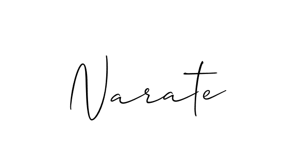 How to make Narate signature? Allison_Script is a professional autograph style. Create handwritten signature for Narate name. Narate signature style 2 images and pictures png